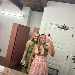 Lulu's Pink Floral Backless Dress